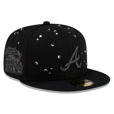 Atlanta Braves New Era x Quavo Rhinestone 59FIFTY Fitted Hat - Black