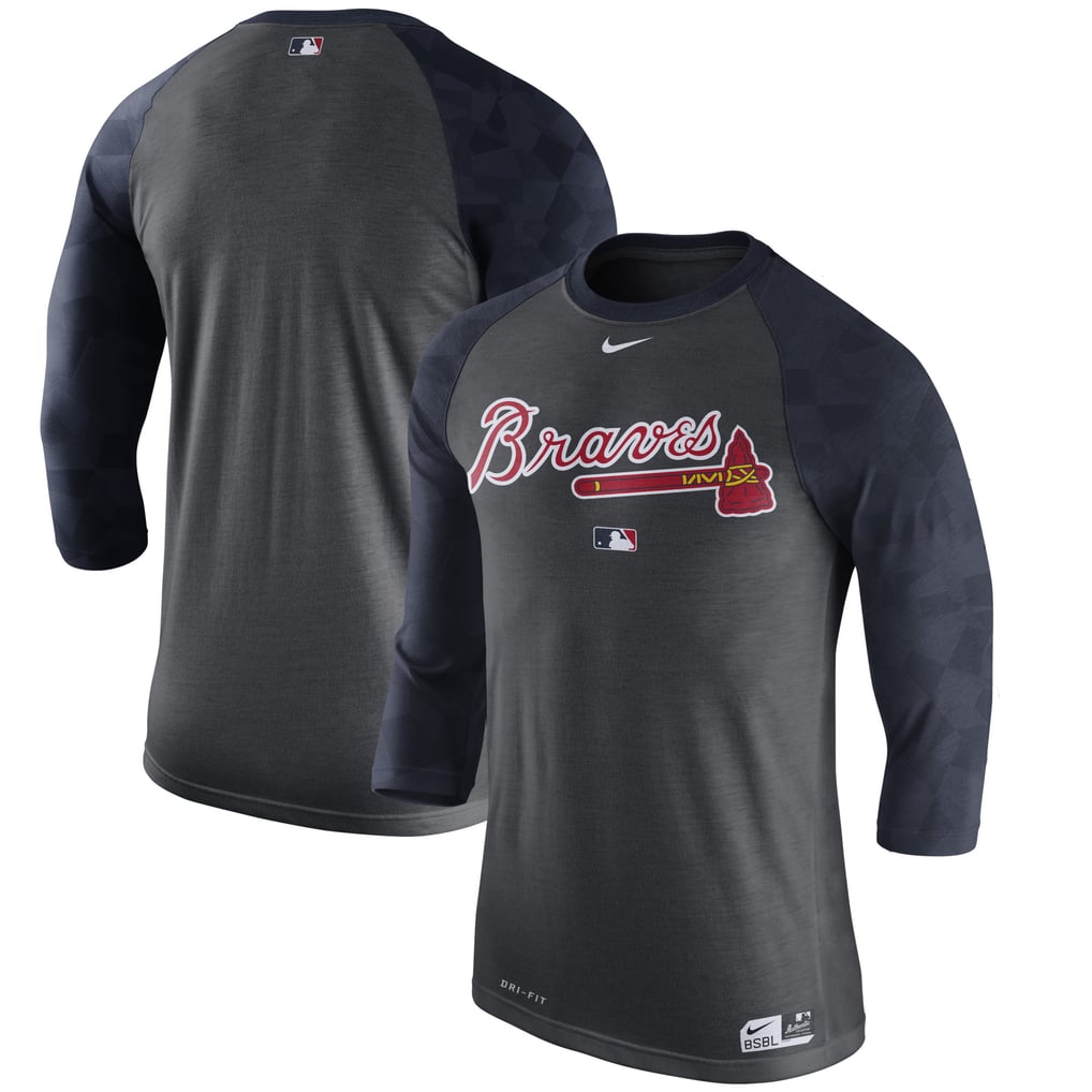 Braves Raglan Men's Atlanta Braves Nike Charcoal Authentic Collection Legend 1.7 3/4 ...