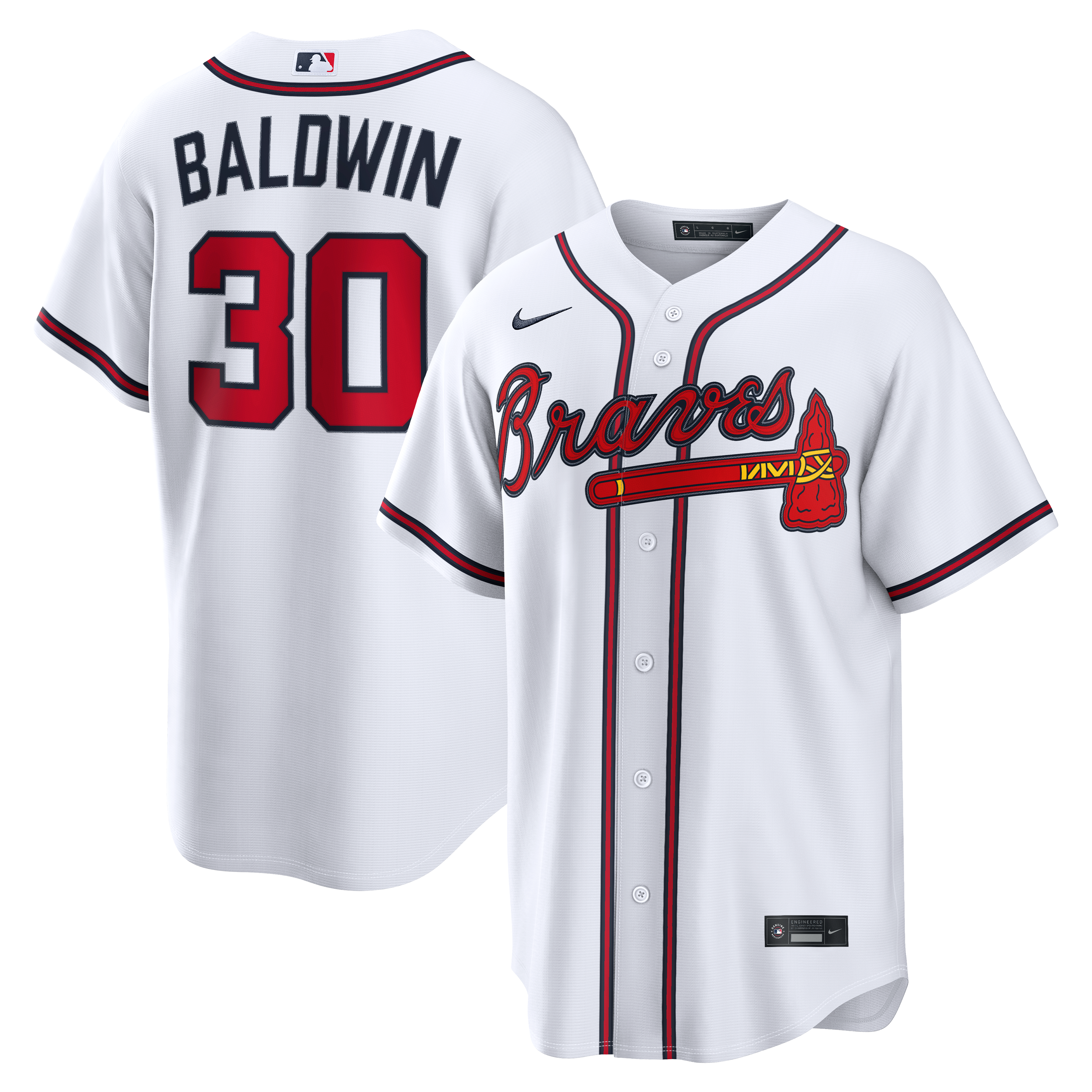 Drake Baldwin Atlanta Braves Home Replica Jersey White