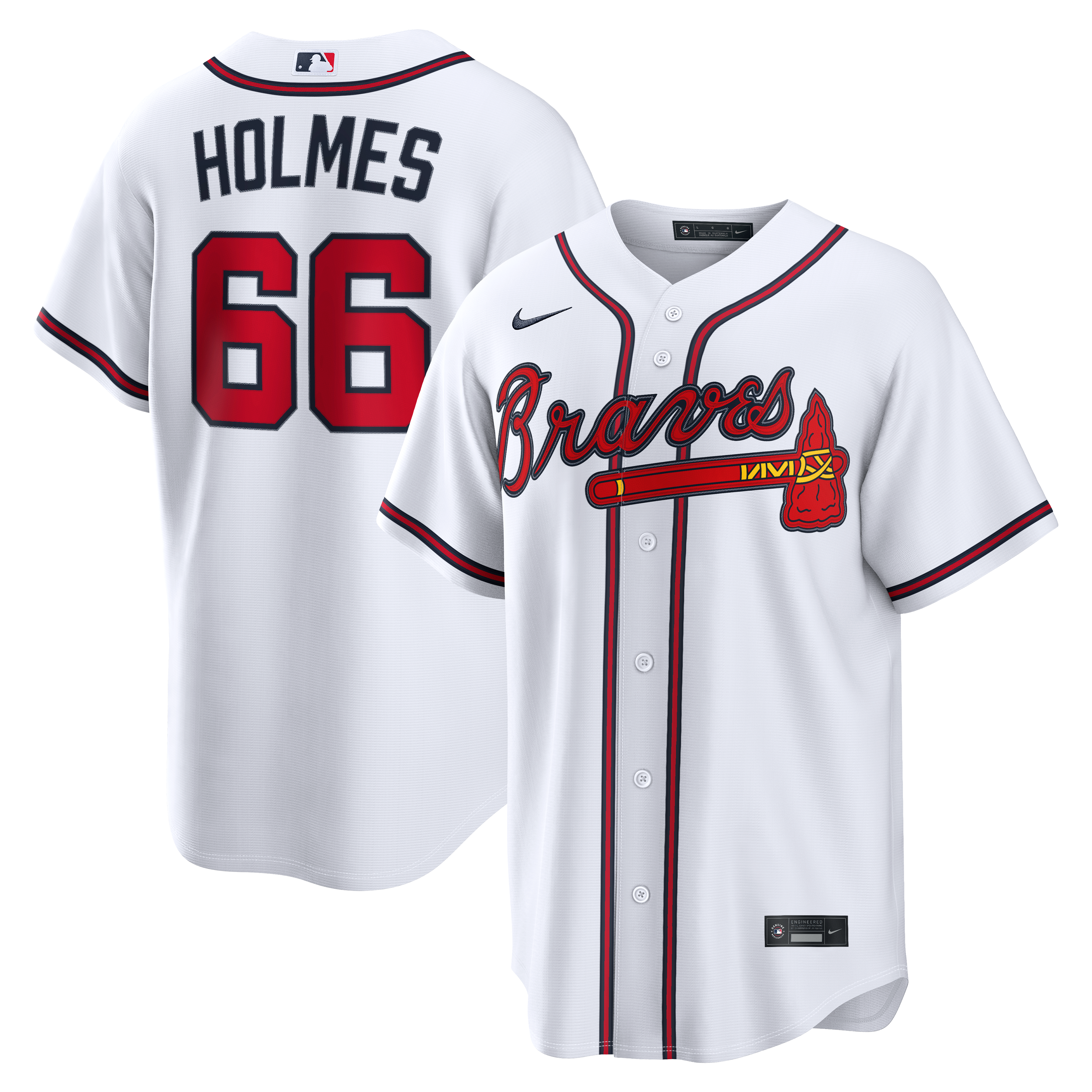 Grant Holmes Atlanta Braves Home Replica Jersey White