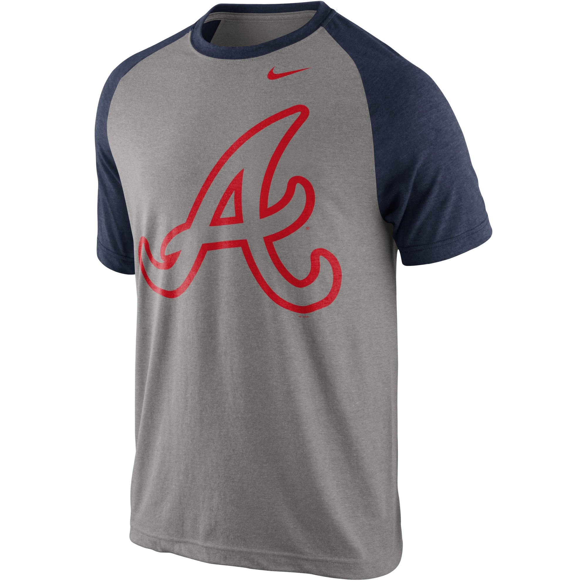 Braves Raglan Men's Atlanta Braves Nike Gray Big Play Raglan T-Shirt