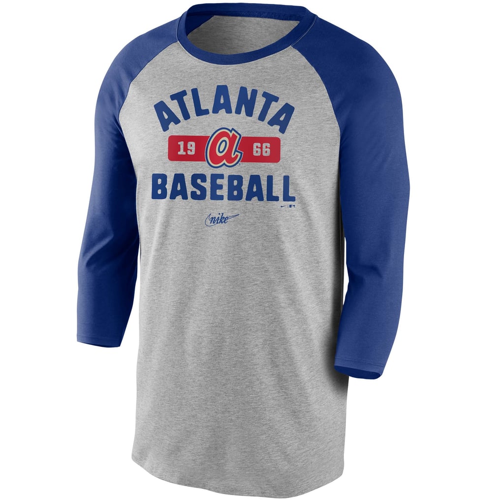 Braves Raglan Men's Atlanta Braves Nike Gray/Royal Cooperstown Collection Vintage Tri ...