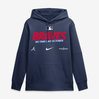 Atlanta Braves Nike 2026 MLB Postseason Authentic Collection Therma Fleece Hoodie - Navy