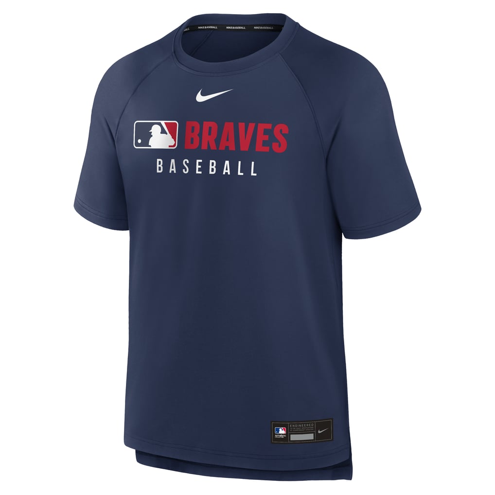 Men's Atlanta Braves Nike Navy Authentic Collection Pregame Raglan Dri ...
