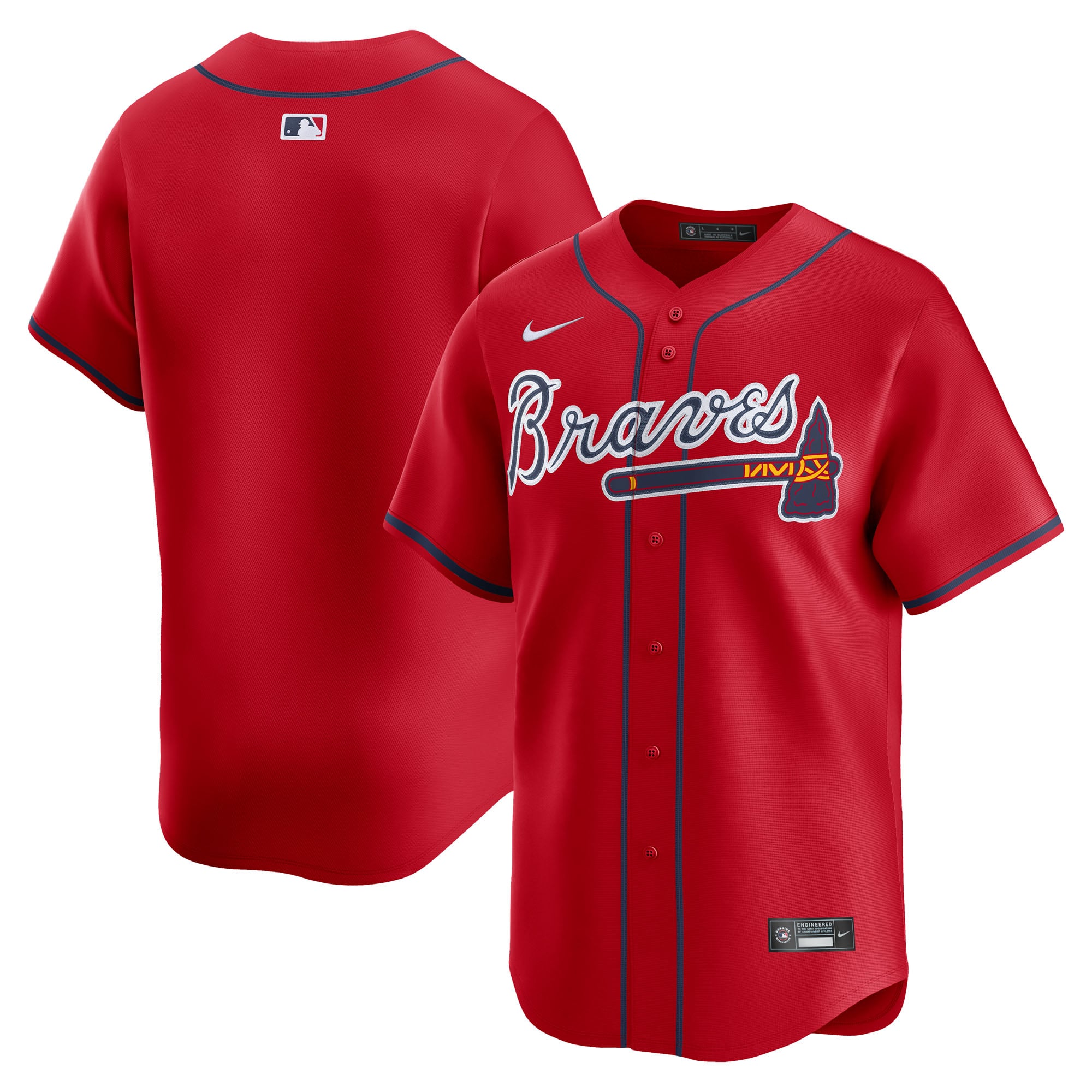 B Rvs Men's Atlanta Braves Nike Red Alternate Limited Jersey