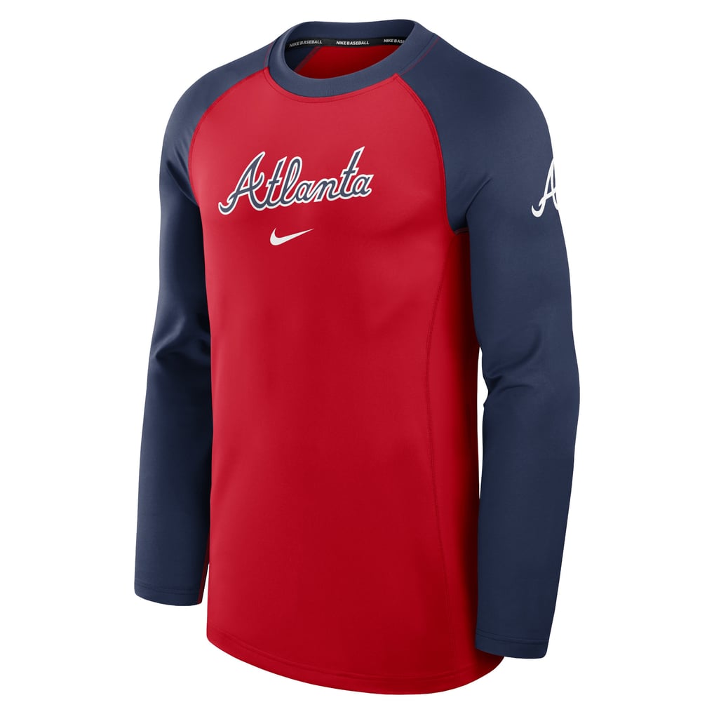 Braves Raglan Men's Atlanta Braves Nike Red/Navy Authentic Collection Game Time Dri ...