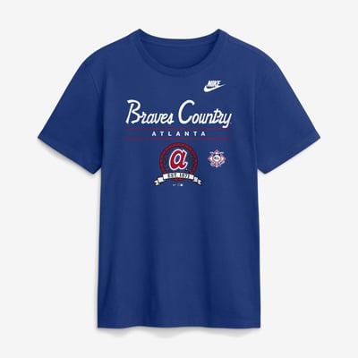 Atlanta Braves Nike Cooperstown Graphic T-Shirt - Royal
