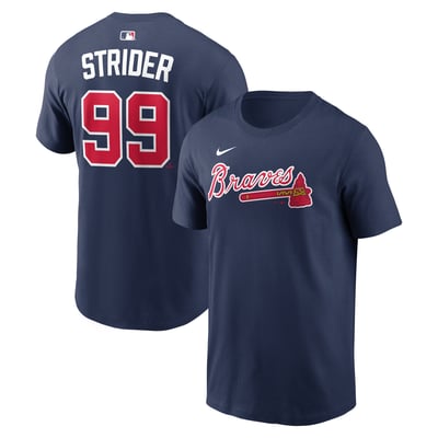 Spencer Strider Atlanta Braves Nike Home Name & Number T-Shirt - Navy
