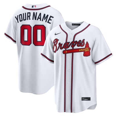 Atlanta Braves Nike Home Stadium Custom Jersey - White