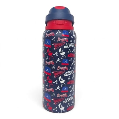 Atlanta Braves Pegasus 32oz. Game Day Pennant Stainless Steel ProPress Water Bottle