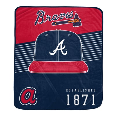 Atlanta Braves Pegasus Block Stripe Logo 50" x 60" Ultra Soft Blanket