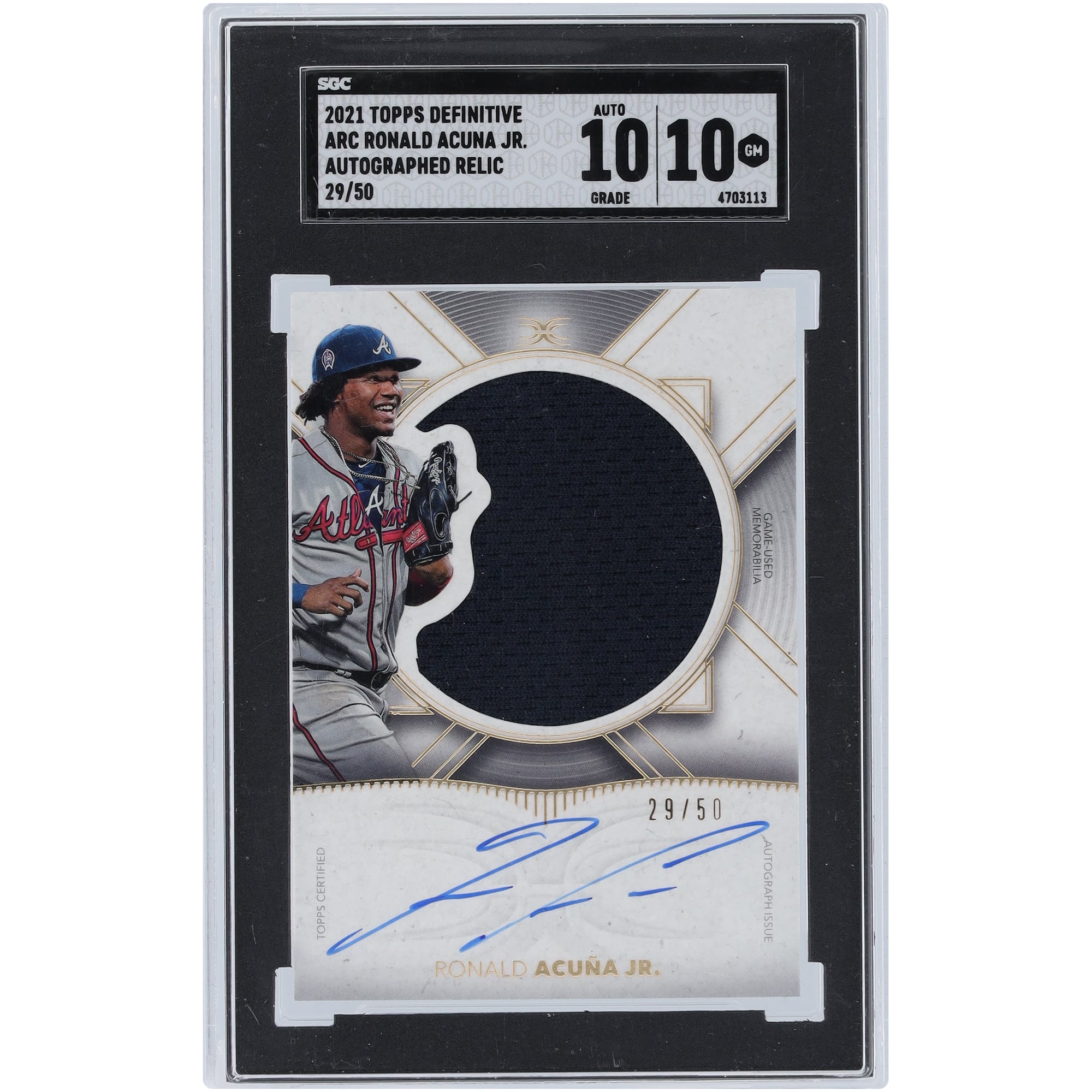 Ronald Acuña Jr. Atlanta Braves Autographed 2021 Topps Definitive 