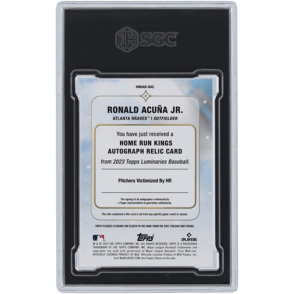 Ronald Acuña Jr. Atlanta Braves Autographed 2023 Topps Luminaries ...