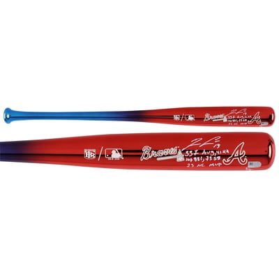 Ronald Acuna Jr. Atlanta Braves Autographed Fanatics Authentic Big Time Bats Chrome Bat with Multiple Inscriptions - Limited Edition of 5