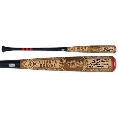 Ronald Acuna Jr. Atlanta Braves Autographed Fanatics Authentic Pillbox Bat Company Mural Series Bat with Multiple Inscriptions - Limited Edition #1/10