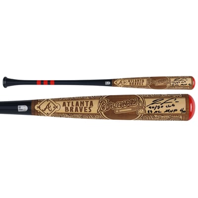 Ronald Acuna Jr. Atlanta Braves Autographed Fanatics Authentic Pillbox Bat Company Mural Series Bat with Multiple Inscriptions - Limited Edition of 10