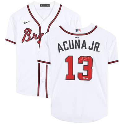 Ronald Acuna Jr. Atlanta Braves Fanatics Authentic Autographed White Nike Authentic Jersey