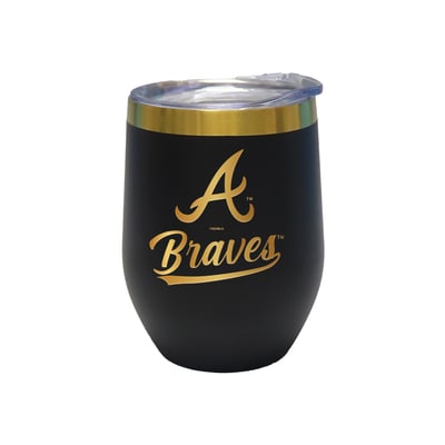Atlanta Braves The Memory Company 12oz. Stainless Steel Gold Lettering Stemless Wine Tumbler
