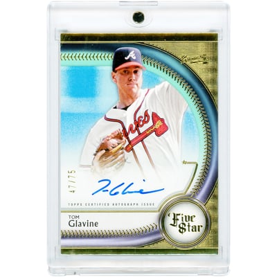 Tom Glavine Atlanta Braves Autographed 2024 Topps Five Star Blue #FSA-TG #47/75 Card 