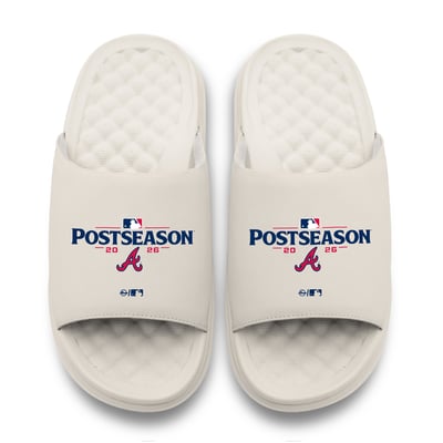 Atlanta Braves ISlide Unisex 2026 MLB Postseason Motive Slide Sandals - Cream