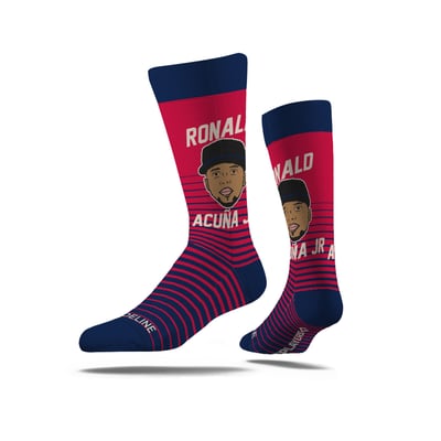 Ronald Acuña Jr. Atlanta Braves Strideline Unisex MLBPA Player Card Crew Socks
