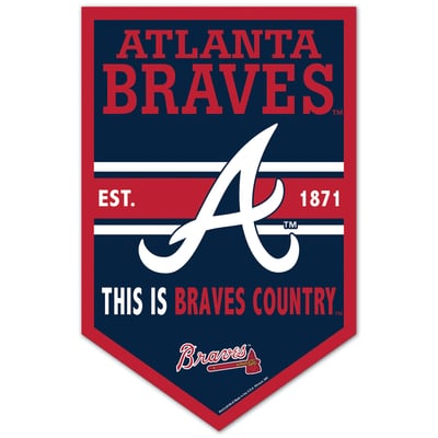 Atlanta Braves WinCraft 11" x 17" Chevron Wood Sign