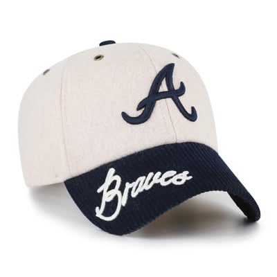 Atlanta Braves '47 Women's Rope Script Clean Up Adjustable Hat - Natural/Navy