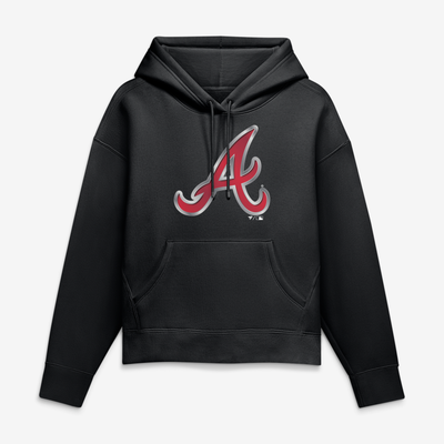 Atlanta Braves Women's Metallic Mascot Hoodie - Black