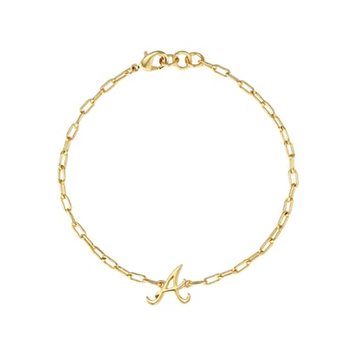  Atlanta Braves by Jill Martin Women's Classic Paperclip Bracelet - Gold