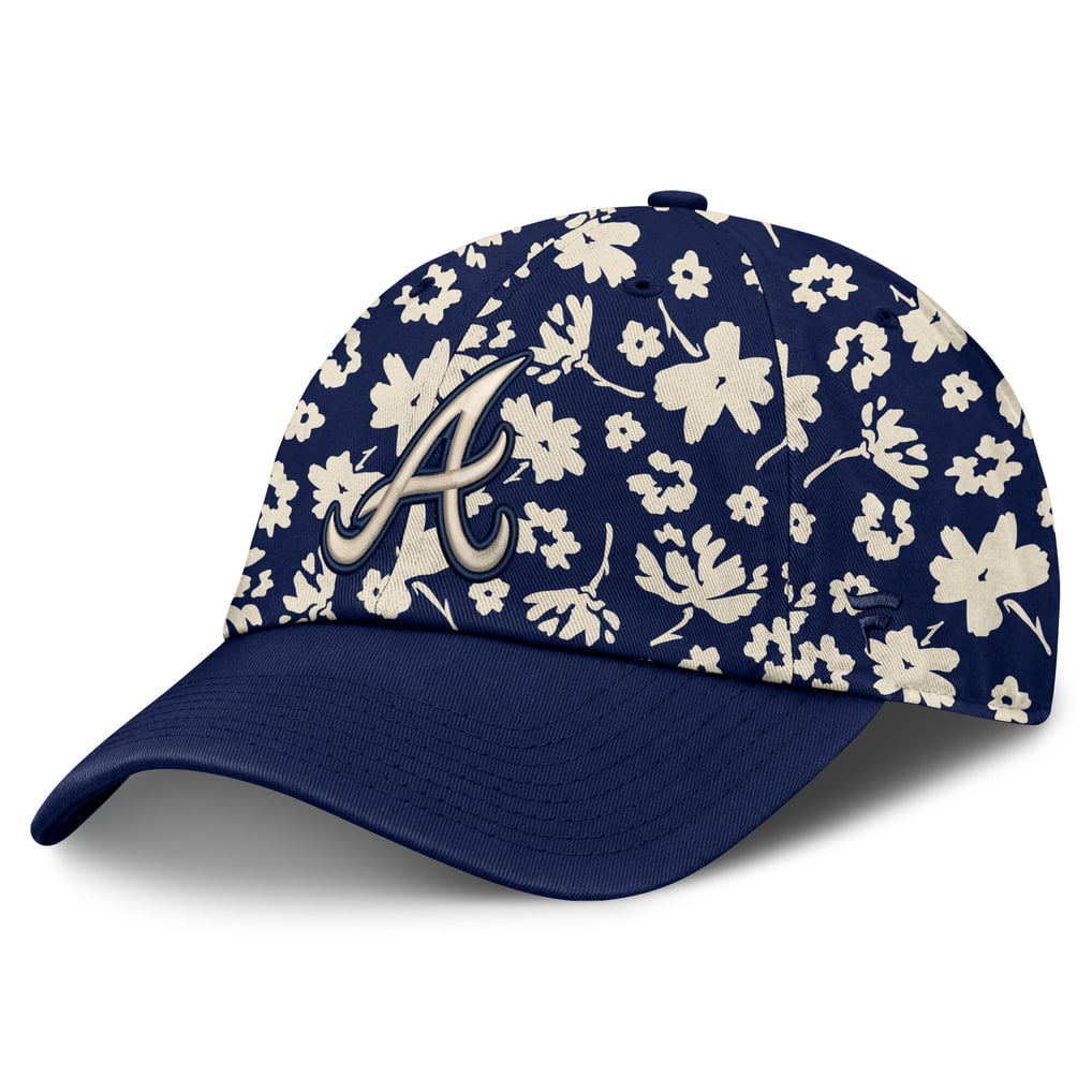 Atlanta Braves Floral Embroidered Baseball Cap - White & Navy Atlanta Braves Tonal Florals White 59FIFTY Fitted Hat – New  main image 2
