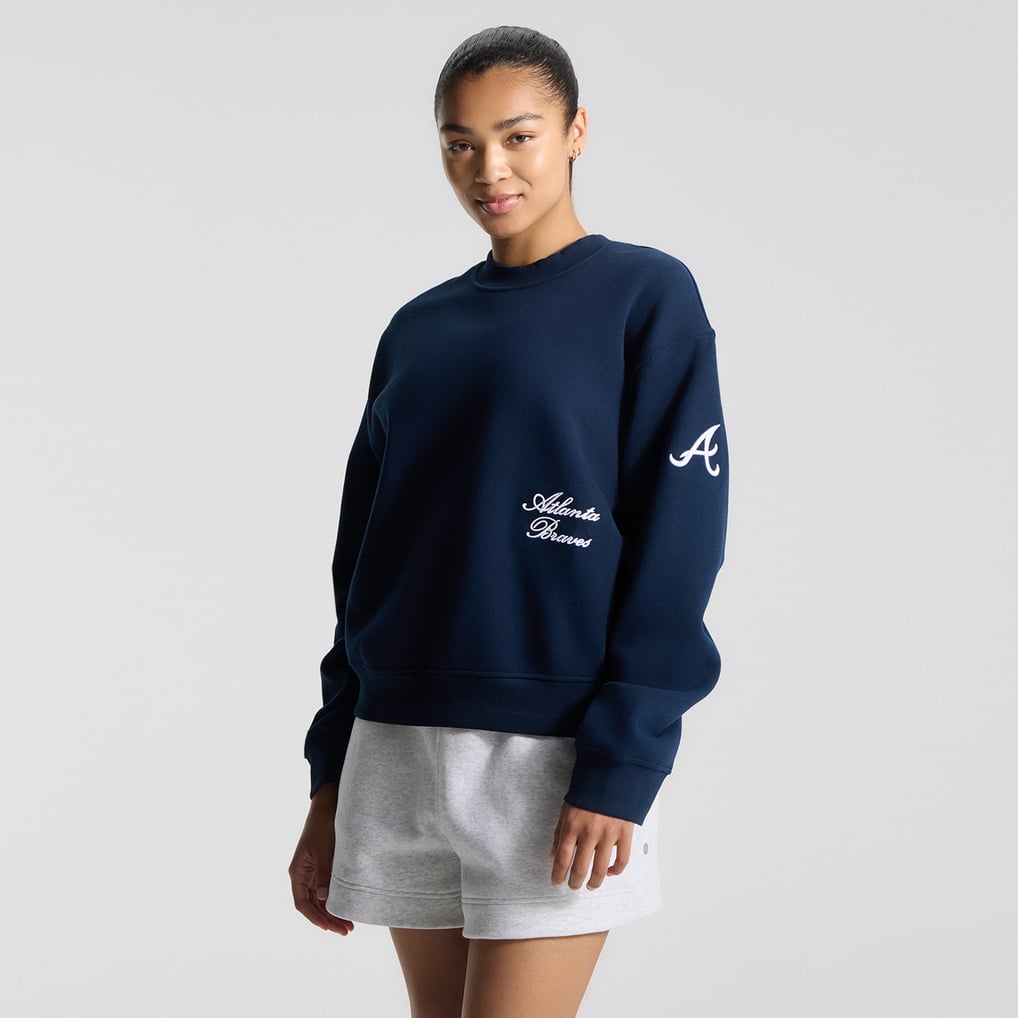 Atlanta Braves lululemon Women's Oversized Steady State Crew - True Navy