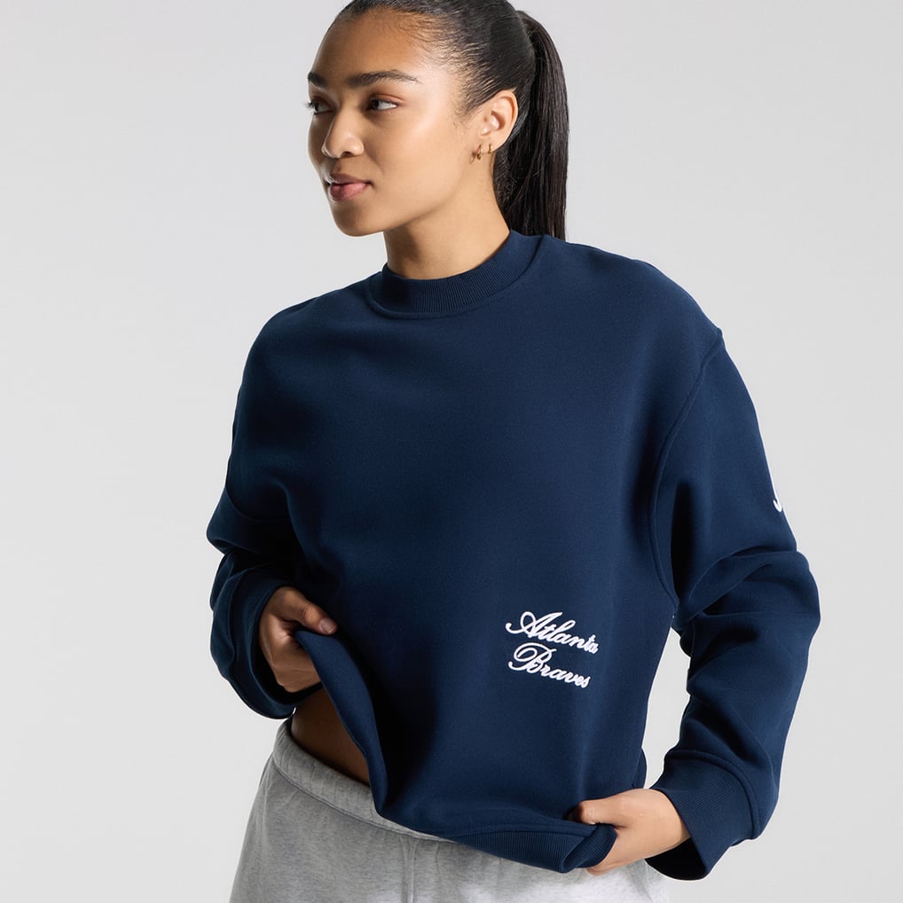 Atlanta Braves lululemon Women's Oversized Steady State Crew - True Navy