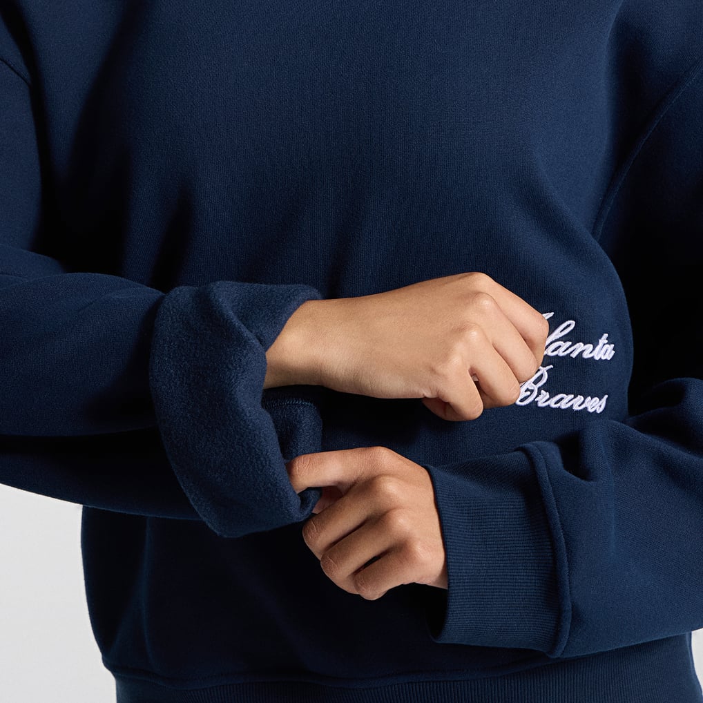 Atlanta Braves lululemon Women's Oversized Steady State Crew - True Navy