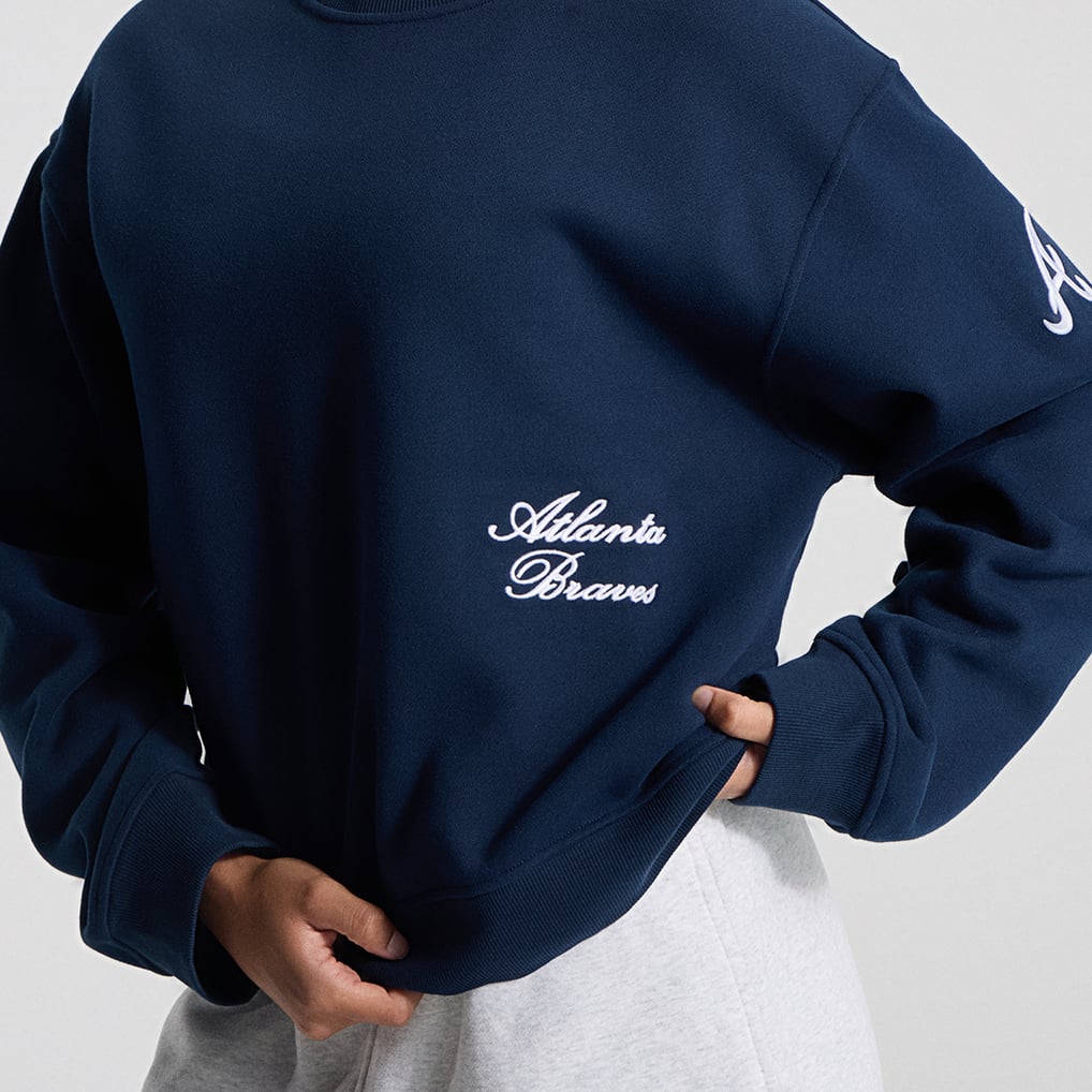Atlanta Braves lululemon Women's Oversized Steady State Crew - True Navy
