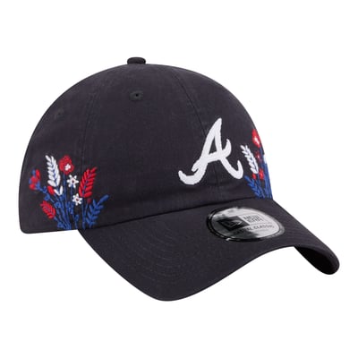 Atlanta Braves New Era Women's Wildflower Casual Classic Adjustable Hat - Navy
