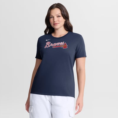 Atlanta Braves Nike Women's Wordmark T-Shirt - Navy