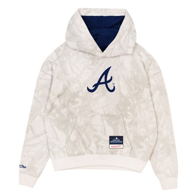  Atlanta Braves Mitchell & Ness Youth Ghosted Fleece Hoodie - White