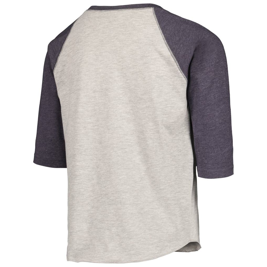 Youth Atlanta Braves Soft as a Grape Heather Gray Raglan 3/4 Sleeve T-Shirt