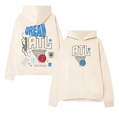  Atlanta Dream round21 Unisex Knockout Fleece Hoodie - Cream