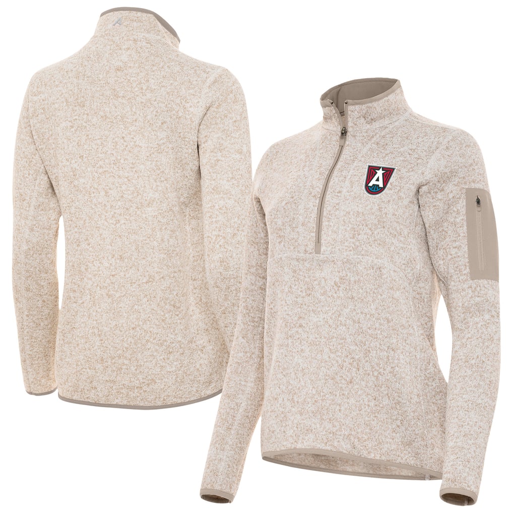 Atlanta Dream Antigua Women's Fortune Half-Zip Pullover Jacket - Oatmeal