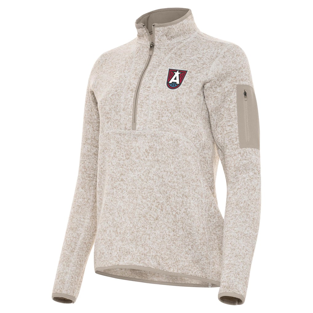 Atlanta Dream Antigua Women's Fortune Half-Zip Pullover Jacket - Oatmeal
