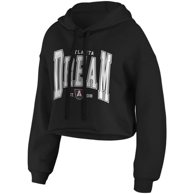 Atlanta Dream WEAR by Erin Andrews Women's Cropped Pullover Hoodie - Black