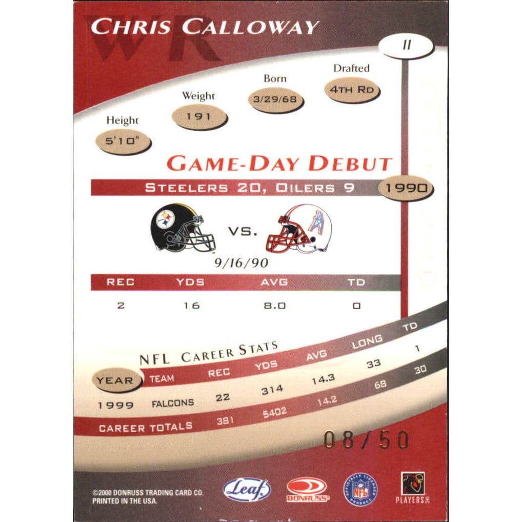 2000 Quantum Leaf Infinity Red #11 Chris Calloway