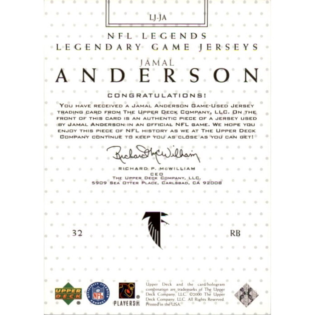 2000 Upper Deck Legends Legendary Jerseys #LJJA Jamal Anderson