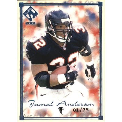 2001 Private Stock Blue Framed #4 Jamal Anderson