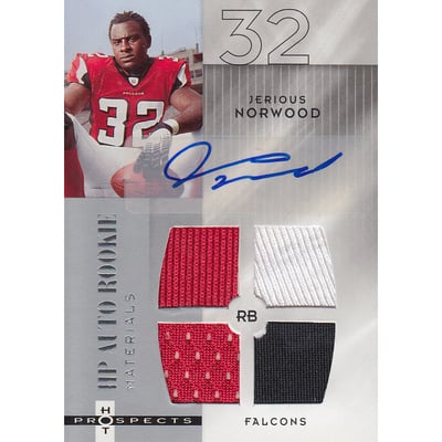 2006 Hot Prospects #218 Jerious Norwood JSY AU RC