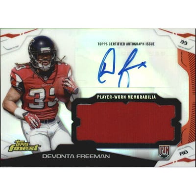 2014 Finest Jumbo Jersey Autographs Refractors #AJRDFE Devonta Freeman