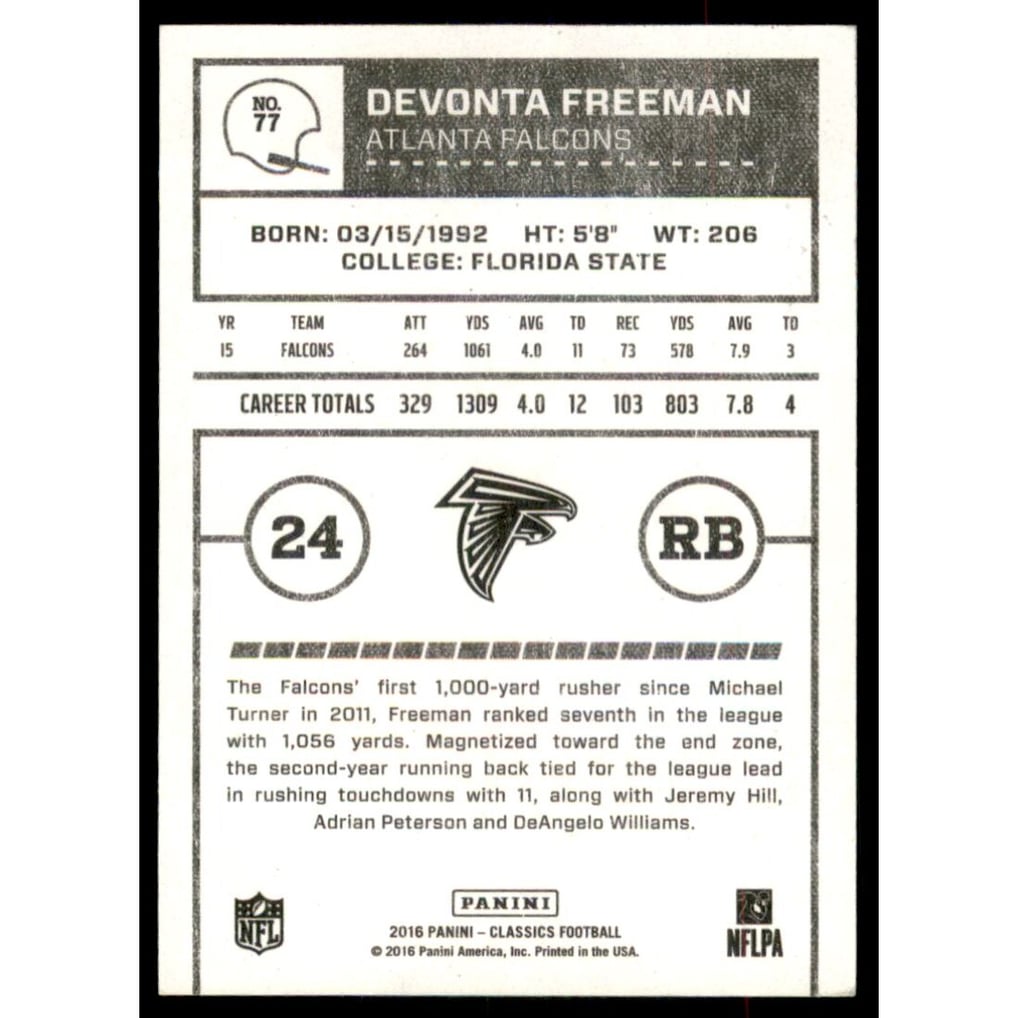 2016 Classics Timeless Tributes Gold #77 Devonta Freeman