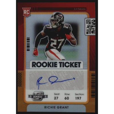2021 Panini Contenders Optic Orange #197 Richie Grant AU