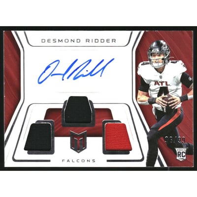 2022 Panini Chronicles Momentum Triple Jersey Autographs #4 Desmond Ridder/99